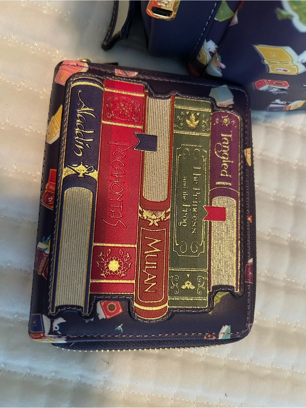 Disney Loungefly Princess Storybook Backpack and Wallet Set
